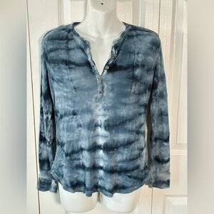 American Living Blue Tie Dye Long Sleeve Shirt